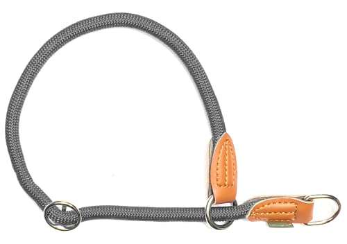 Leisegrün Hundehalsband Paracord verstellbar | Halsband für Hunde aus Nylon | Modell Devon | Grau | Größe: L von Leisegrün
