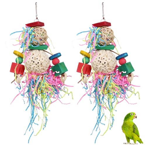 2Pcs Bird Toys, Foraging Hanging Bird Cage Toys, 8.3x5.5 Eco-Friendly Small Bird Chewing Toys for Small Bird Parakeets Parrotlets Lovebirds Cockatiels Bird Cage Toys von LejeMaek