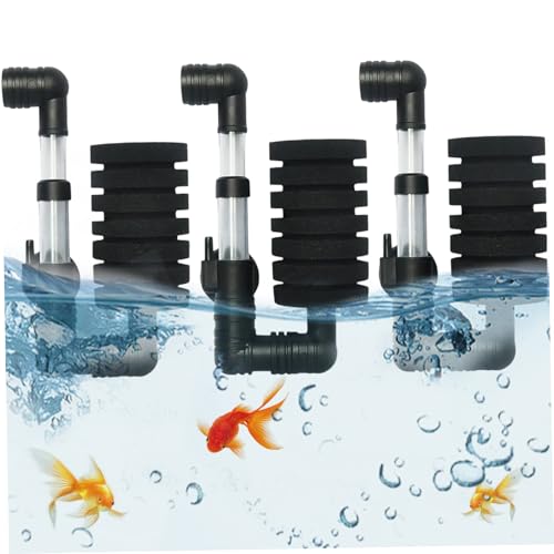 3pcs Aquariumschwammfilter, Stiller Blasenschwammfilter für höhere Löslichkeit, einfache Einrichtung und saubere Wandmauermalldely -Aquarium -Filter für Fischtank unter 60 -l -Schwammfilter von LejeMaek