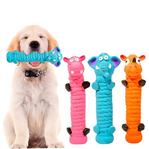 3pcs hunde quietschige Spielzeuge 8 Zoll weiches Gummi -Hundespielzeug Tierstock Welpe Fetch Interaction Play Toy Sortiertes Hund Kauenspielzeug für kleine mittelgroßen Hunden Hunde -Quietschspielzeu von LejeMaek