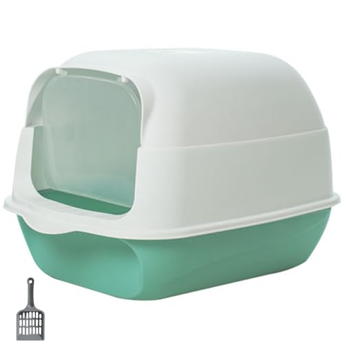 Cat Litter Box Enclosure, Hooded Cat Litter Box, Large Covered Cat Litter Box with Removable Lid ＆ Litter Scoop Anti Splashing Covered Cat Toilet Green Covered Cat Litter Box von LejeMaek