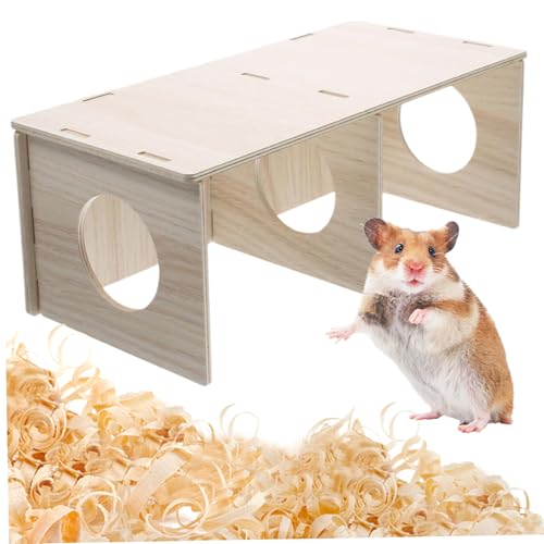 Hamster -Versteck mit Fach, kreatives Holz -Meerschweinchen -Versteck zum Spielen und Versteck, Hamsterspielzeug für Chinchilla -Meerschweinchen Igel Igel Rennel Hamster Ratten Hamster Hune von LejeMaek