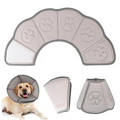 Hundekegelkragen Verstellbare bequeme Eva-Hundekegel nach der Operation weicher elisabethanischer Kragen für Hundenhalle mit Fastenklebeband und Massagestelle für kleine mittelgroße Hund 24-29 cm von LejeMaek