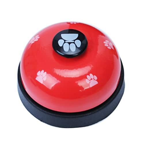 LejeMaek 1pc Hundetraining Bell Welpe Haustier Training Bells Hundekatzentür Glocken Klarer Ring Tell Bell mit Nicht-Skid-Gummi-Basis-Kommunikationsgerät für Dein Haustier (rot) von LejeMaek