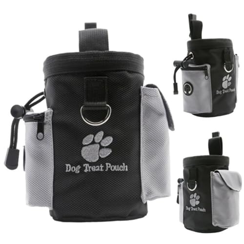 LejeMaek 1pc Hundetraining behandeln Taschen tragbare abnehmbare Hundefutter -Futter -Taschenbeutel Welpe Snack Belohnung Taillenbeutel (schwarz, l) von LejeMaek