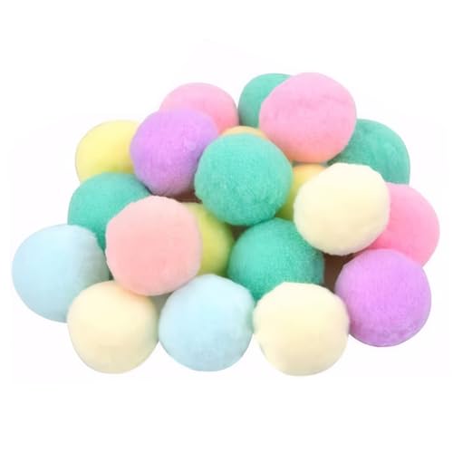 LejeMaek 20Pcs Cat Toy Balls, 3cm Colorful Interactive Cat Balls, Soft Plush Lightweight Multifunctional Cat Pom Pom Balls for Playing, Mental Stimulation, Exercise Cat Pom Pom Balls von LejeMaek