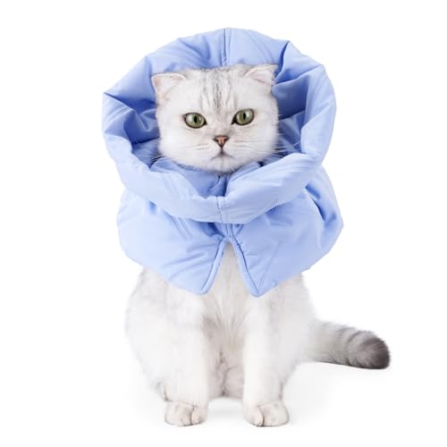 LejeMaek Cat Cone Collar Adjustable Warm Soft Cat Cone Anti-Scratching Stop Licking Folding Cat Recovery Collar Reusable Kitten Cone S Cat Recovery Collar von LejeMaek