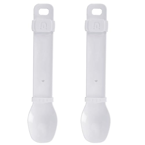 LejeMaek Cat Strip Feeder 2pcs Glatte Slid Cat Strip Squeeze Löffel Einstellbare Fütterungsgeschwindigkeit Katzennahrungsmittel Dispenser Plastik Cat Food Scoop Haustier Tägliches Vorräte von LejeMaek