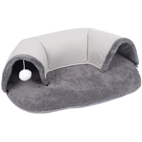 LejeMaek Cat Tunnel Bed U-Shaped Soft Cat Tunnel Memory Foam Non-Slip Tunnel Cat Carpet with Hanging Ball Detachable Washable 29.5x20.9x8.3in Cat Hideaway Tunnel Cat Carpet von LejeMaek