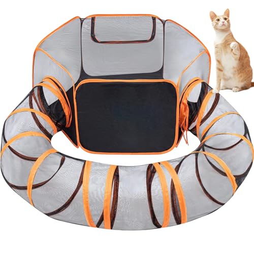 LejeMaek Cat Tunnel with Tent, Cat Outdoor Enclosure Foldable Portable Outside Cat for Indoor Cats, Hamster, Guinea Pig, Rabbit Cat Tunnel von LejeMaek