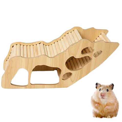 LejeMaek Hamster Hideout 12x6xx4 Wooden Hamster Hide with Ladder & Multiple Holes Ventilated Restful Hamster Tunnel Hamster Cage Accessories Hamster Hide von LejeMaek