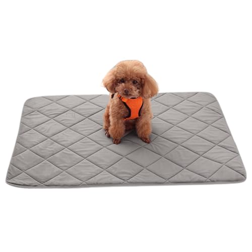 LejeMaek Hundematte 47x30 Zoll gestaßen Diamantgitter weiche Hundedecke, rutschfeste wassere, warme Hundecouchdecke für Böden, Sofas, Haustierkäfige, graue Hundematte von LejeMaek