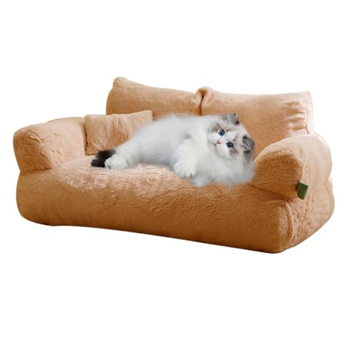 LejeMaek Katzensofa Winter weiche Couch gefülltes Nicht rutsches kratzfestes Bett abnehmbar waschbares Absorption Dampproof Pet Sofa, m von LejeMaek