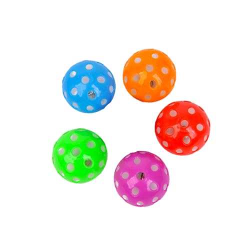 LejeMaek Pet Bell Ball Pet Cat Play Bälle mit Jingle Bell Stop Chase Rassle Toy Cat Cat Play Bälle 5pcs zufällige Farbe von LejeMaek