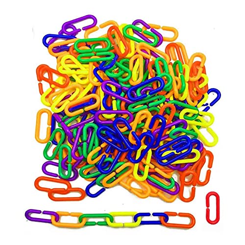 LejeMaek Plastik C-Clips Haken farbenfrohe Plastik-C-Clips Haken Kettenglied Spielzeug C-Links Zuckerglider Ratten Vogel Spielzeug 100pcshooks von LejeMaek