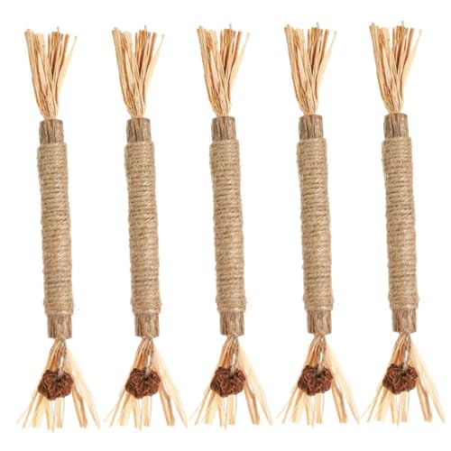 LejeMaek Silvervine for Cats 5PCS Natural Ingredients Catnip Sticks Safe Cat Chew Toys for Cat Dental Care Teeth Cleaning and Stress Release Catnip Sticks von LejeMaek