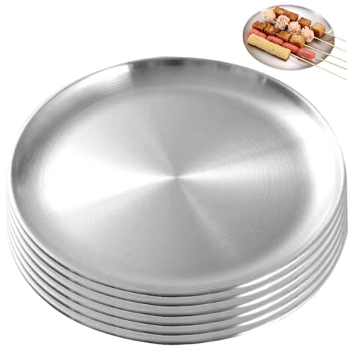 LejeMaek Stainless Steel Cat Bowls 6Pcs 6.69 Inch Round Wide Whisker Friendly Cat Dishes Thicken Shallow Cat Bowl Metal Mixing Bowls for Small Dogs and Cats or Meal Prep, Cooking Cat Plates von LejeMaek