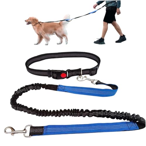 LejeMaek Taille-Leine für Hunde Laufen 49-71 Einziehbare Hände Freie Hundeleine mit Legierungsclip Reflektierende Polyester-Hundeleine zum Gehen, Joggen, Laufen, Training von LejeMaek