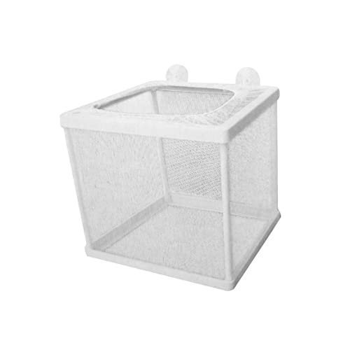 Plastikrahmen Net Fry Beilery Mesh Fisch Fry Beilery Breeder Box Trennung Netz für Aquarium mit 4 Saugnäpfeln Weiß von LejeMaek