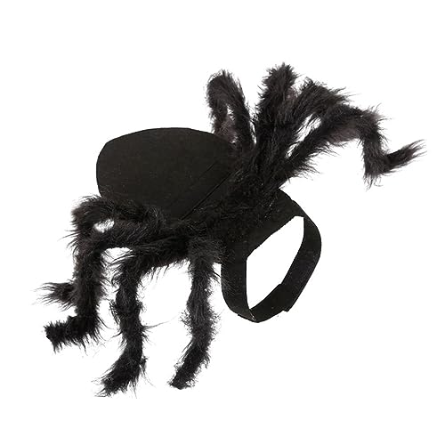 LejeMaek Spider Cat Kostüm Verstellbarer Spider Halloween Pet Hals tragen Welpenkabelbaumkleidung für Halloween Festival Cosplay Party Black s 1pc von LejeMaek