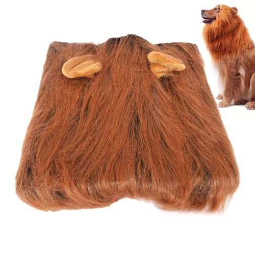 Hundekostüm Löwenmähne | Löwenmähne Perücke Für Hund Katze | Einstellbare Haustier Cosplay Kostüm Mit Ohren | Fancy Lion Haar Hundekleid Für Halloween Weihnachten Festival Aktivität von Lembeauty