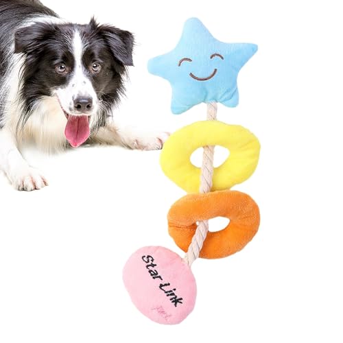 Lembeauty Quietschendes Hundespielzeug,Quietschendes Plüsch-Hundespielzeug | Kauspielzeug für Hunde mit Cartoon-Stern,Anreicherndes Spielzeug für Hunde zum Trainieren, Zähneputzen, Spielen und Kauen von Lembeauty