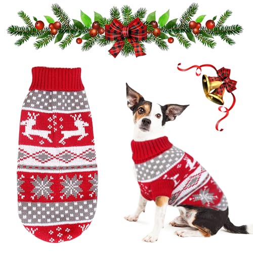 Hundepullover Funmo Hundepullover Kleine Hunde Hunde Pullover Haustier Pullover Rollkragen Winter Warmer Hundepullover Kleine Hunde Geeignet Für Haustierpartys, Weihnachten, Geschenke(S) von Lemotoy