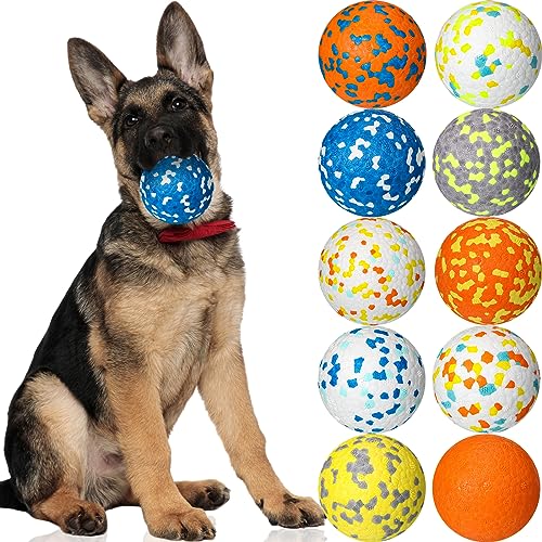 Lenwen 10 Stück Hundespielzeug-Ball für aggressive Kauer, interaktives Hundespielzeug, gegen Langeweile und stimulierender Hüpfball, Gummiball für große, mittelgroße und kleine Welpen, Apportieren von Lenwen