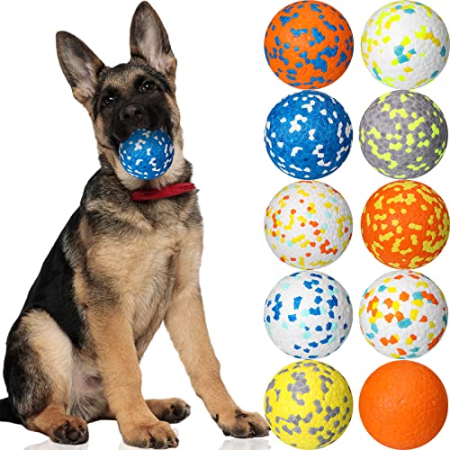 Lenwen 10 Stück unzerstörbarer Hundespielzeugball, 6,3 cm, interaktives Hundespielzeug für Langeweile und stimulierendes Hüpfball, Gummiball für aggressive Kauer, groß, mittel, klein, Welpen, Training, Apportieren von Lenwen