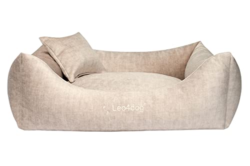 Leo4dog Sofa Vogue 5 Größen, 5 Farben. Hundebett, Hundekissen, Hundesofa,Hundekorb. (L - 100x80, Beige) von Leo4dog