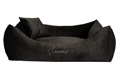 Leo4dog Sofa Vogue 5 Größen, 5 Farben. Hundebett, Hundekissen, Hundesofa,Hundekorb. (L - 100x80, Holzkohle) von Leo4dog