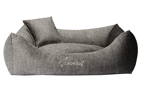 Leo4dog Sofa Vogue 5 Größen, 5 Farben. Hundebett, Hundekissen, Hundesofa,Hundekorb. (XXL - 130X100, Graphit) von Leo4dog