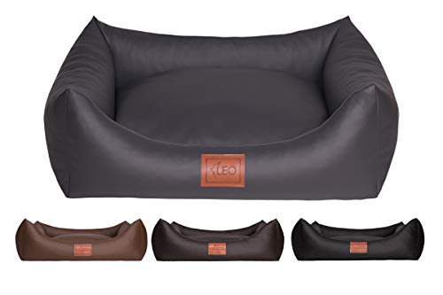 Leo4dog. Sofa Natalie. Hundebett, Kunstleder. Hundekissen. Hundesofa. 4 Größen (XXL 130x100cm, Schwarz) von Leo4dog