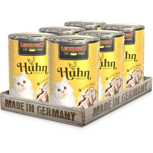 LEONARDO Huhn + extra Filet | (6 x 400g) Huhn + extra Hühnerfilet | Nassfutter mit extra Filet | Getreidefrei mit extra hohem Fleischanteil von Leonardo