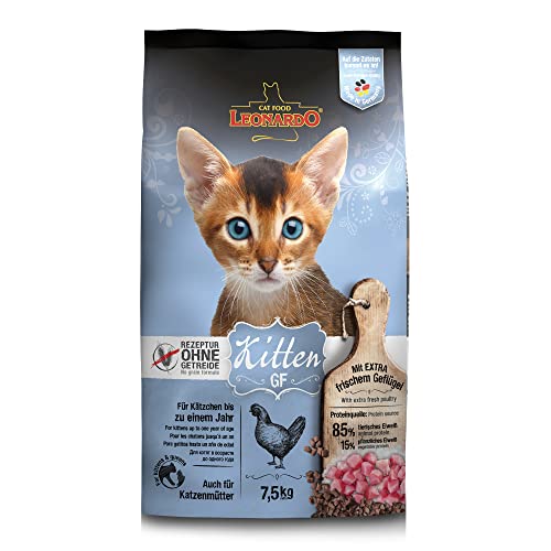 LEONARDO Kitten GF Katzenfutter Kitten, 7,5 kg getreidefreies Trockenfutter für Kätzchen bis 1 Jahr, Alleinfuttermittel mit frischem Geflügel von Leonardo