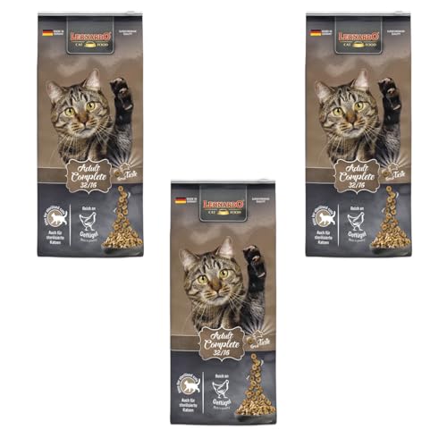 Leonardo Adult Complete 32/16 | 3er Pack | 3 x 300 g | Trockenfutter für ausgewachsene Katzen | Reduzierter Energiegehalt für eine Gute Figur | Für weniger aktive Katzen von Leonardo