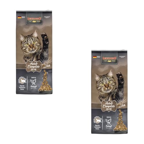 Leonardo Adult Complete 32/16 | Doppelpack | 2 x 300 g | Trockenfutter für ausgewachsene Katzen | Reduzierter Energiegehalt für eine Gute Figur | Für weniger aktive Katzen von Leonardo