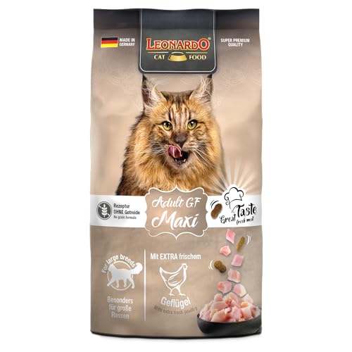 LEONARDO Katzenfutter Adult GF Maxi, 300g Beutel, große Kroketten, getreidefreies Trockenfutter für Katzen, Made in Germany von Leonardo