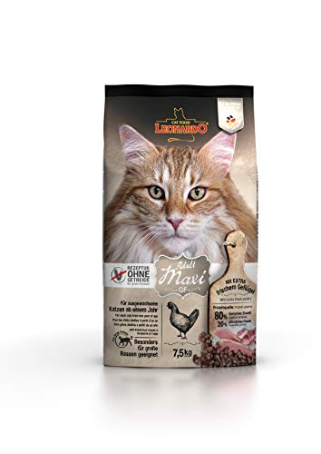 LEONARDO Adult GF Maxi [7,5kg] Katzenfutter | Getreidefreies Trockenfutter für Katzen | Alleinfuttermittel für große Katzenrassen ab 1 Jahr von Leonardo