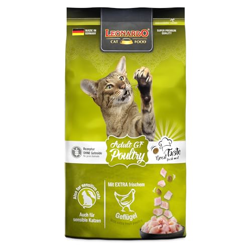 LEONARDO Katzenfutter Adult GF Poultry, 1,8kg Beutel, Geflügel, getreidefreies Trockenfutter für Katzen, Made in Germany von Leonardo