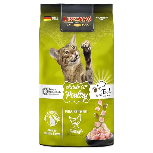 LEONARDO Katzenfutter Adult GF Poultry, 300g Beutel, Geflügel, getreidefreies Trockenfutter für Katzen, Made in Germany von Leonardo