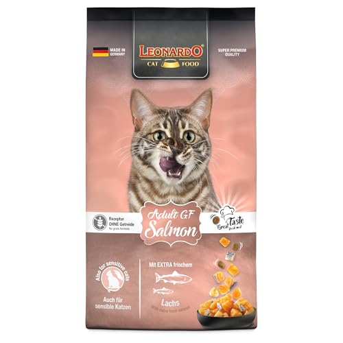 Leonardo Adult GF Salmon [7,5kg] Katzenfutter | Getreidefreies Trockenfutter für Katzen | Alleinfuttermittel für ausgewachsene Katzen Aller Rassen ab 1 Jahr von Leonardo