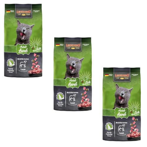 Leonardo Adult Lamb | 3er Pack | 3 x 300 g | Trockenfutter für ausgewachsene Katzen ab 1 Jahr | Zur Unterstützung der Abwehrkräfte | Kann den pH-Wert des Harns optimieren von Leonardo