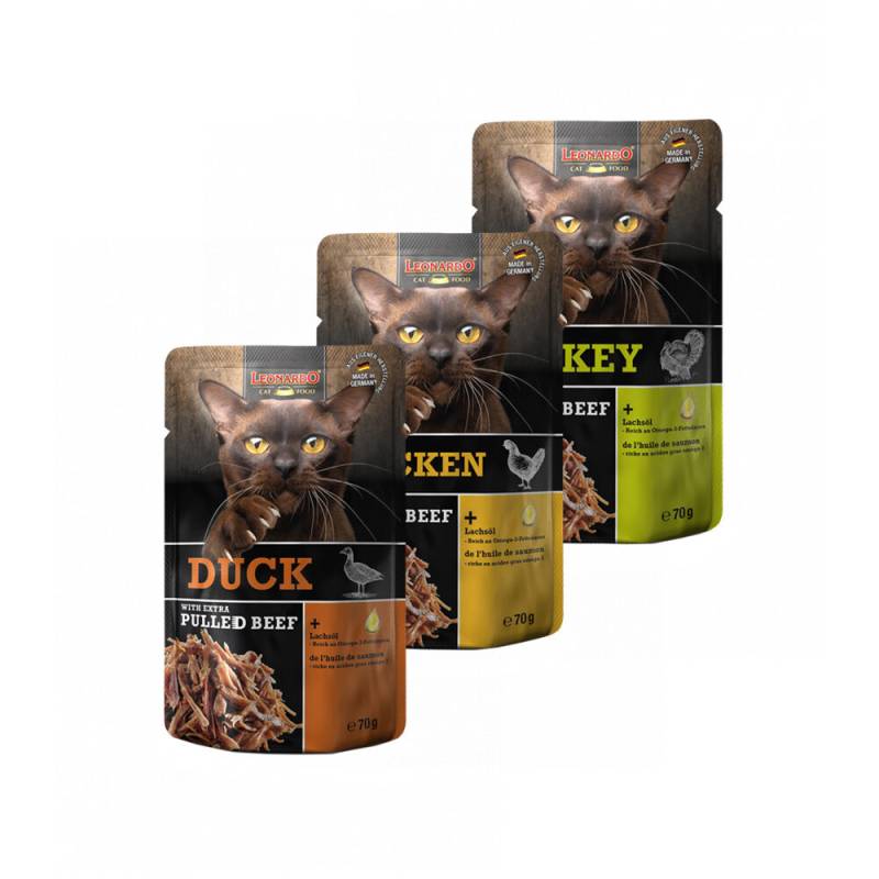 Leonardo - Duck + Extra Pulled Beef - Pouch - 16 x 70 g von Leonardo