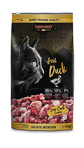 Leonardo Fresh Duck & Poultry [4kg] Katzenfutter | Trockenfutter mit 85% Frischfleisch für Katzen | Alleinfuttermittel für ausgewachsene Katzen Aller Rassen ab 1 Jahr von Leonardo
