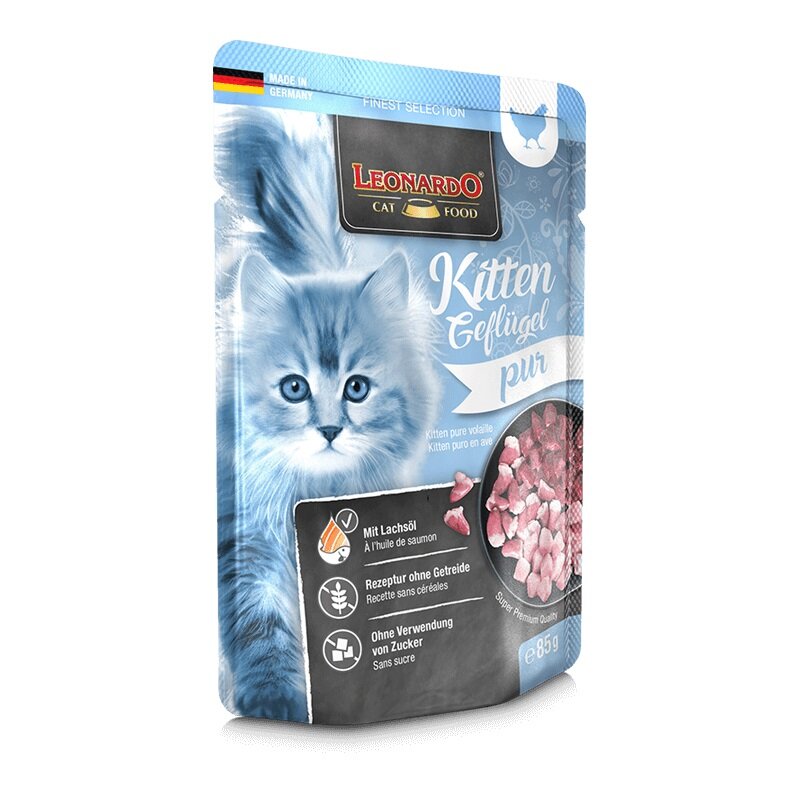 Leonardo Frischebeutel Kitten Geflügel pur 85 g (15,65 € pro 1 kg) von Leonardo