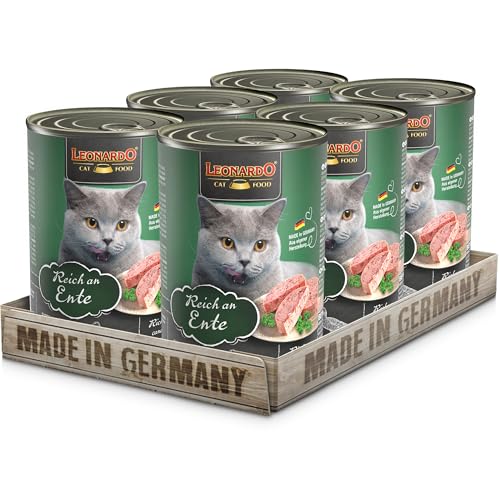 LEONARDO Nassfutter [6x400g Ente] | Getreidefreies Nassfutter für Katzen | Feuchtfutter Alleinfutter aus der Dose von Leonardo