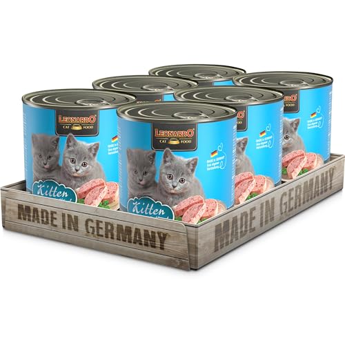 LEONARDO Kitten Katzenfutter Kitten, 6X 800 g getreidefreies Nassfutter für Kätzchen bis 1 Jahr, Alleinfuttermittel mit frischem Geflügel von Leonardo