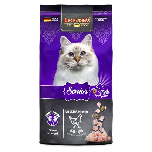 LEONARDO Senior für Katzen, 1,8kg, mit frischem Geflügel, reduzierter Energiegehalt, Ballaststoffe aus Chiasaat, Alleinfutter, Made in Germany von Leonardo