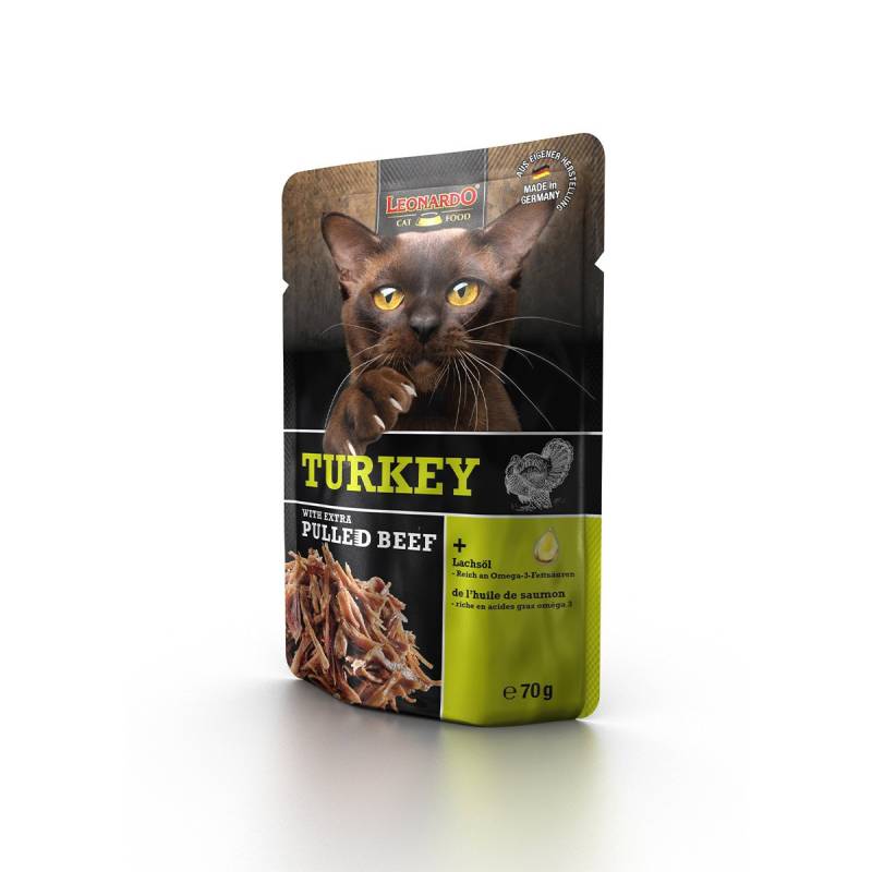 Leonardo Turkey + extra pulled Beef 32x70g von Leonardo